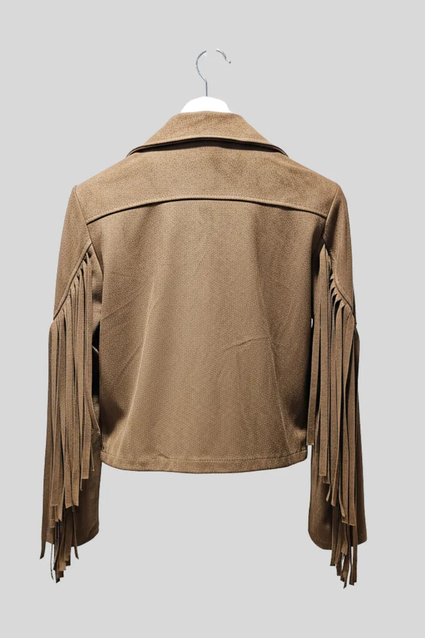 Tassel Fringe Suede Short Jacket