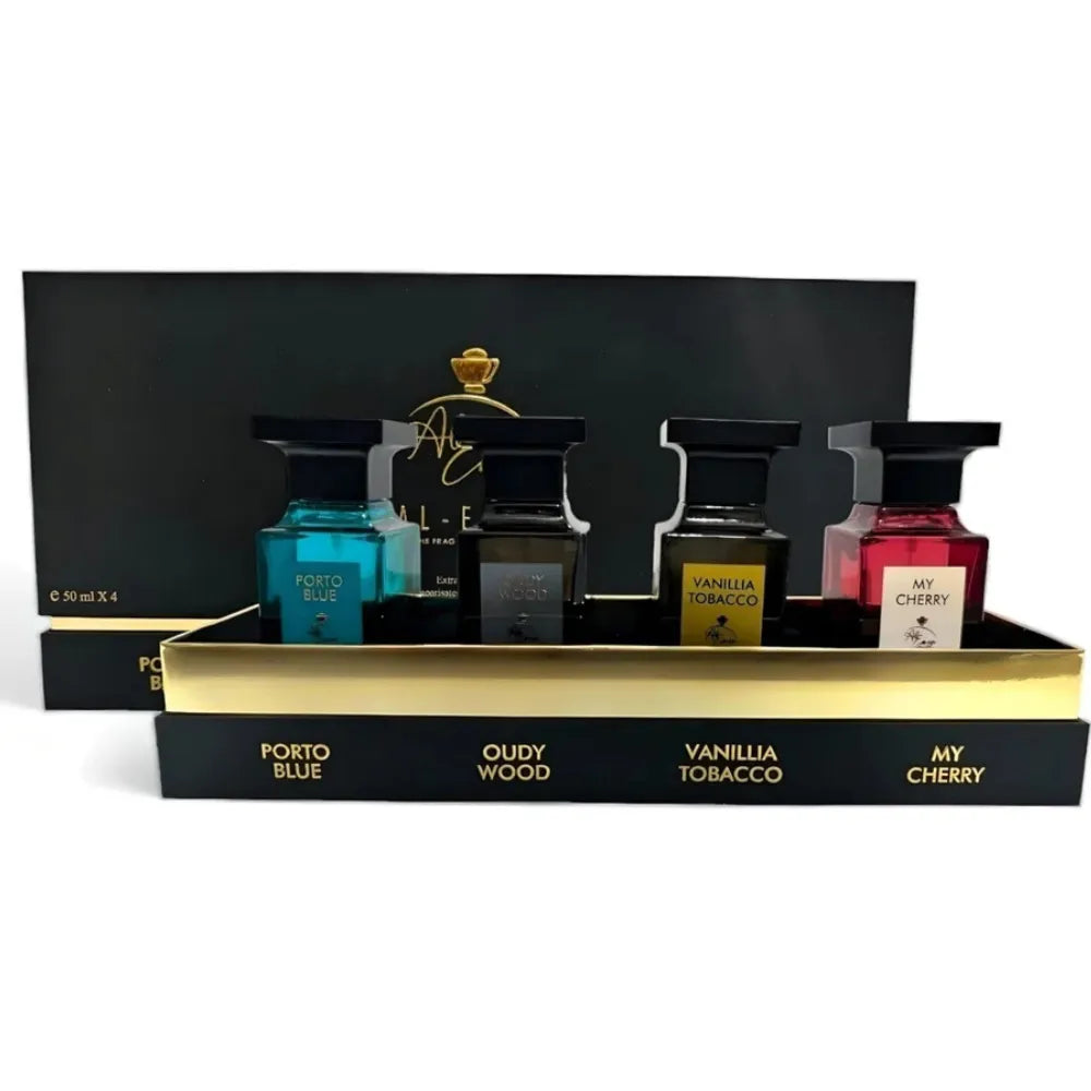AL-EMAM Black Perfume Gift Set | 4 x 50ml Extrait De Parfum | Luxury Fragrance Collection