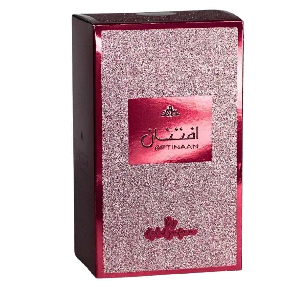 Decorative box with glittery finish and 'Fetinaan' branding on a white background