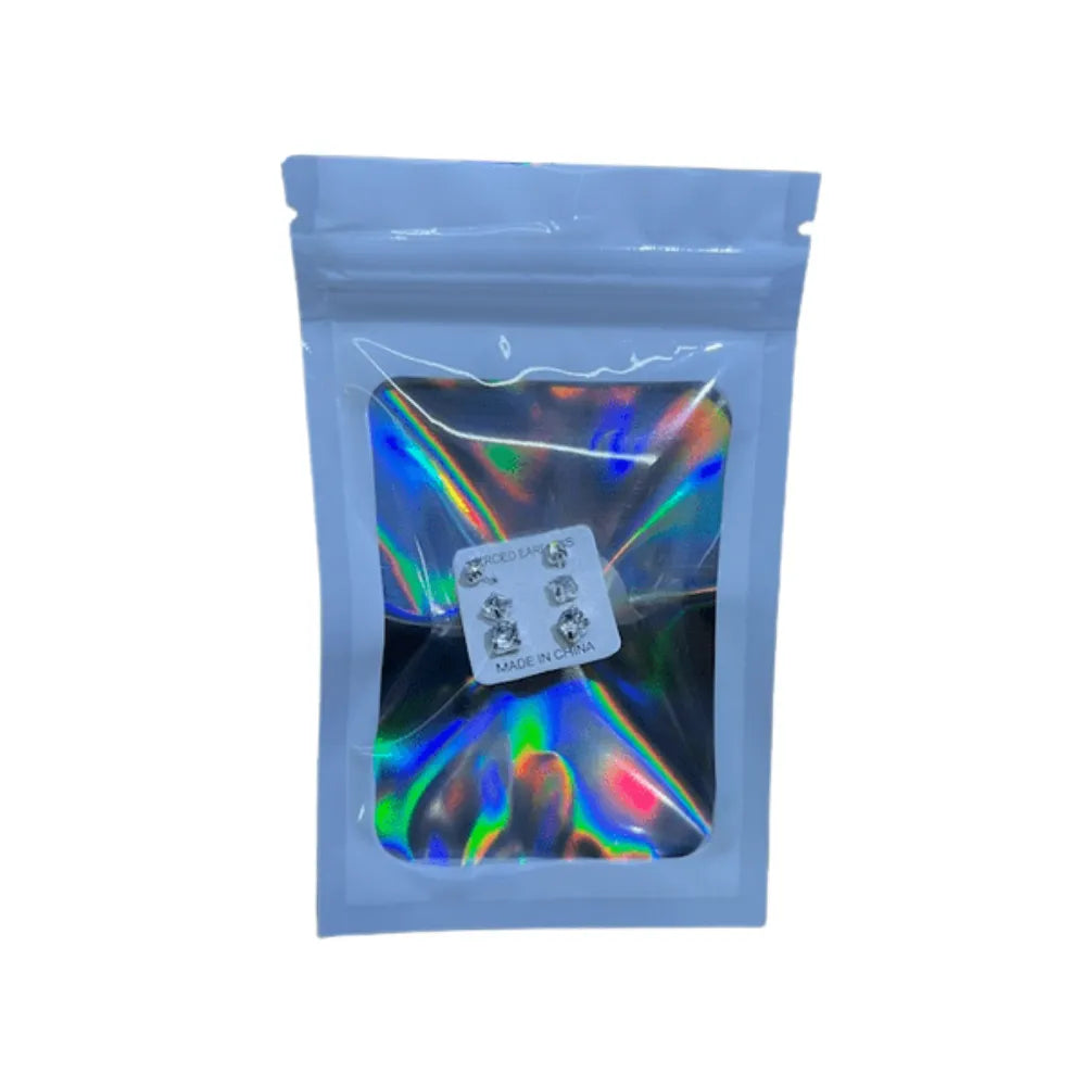 Clear Stud Earrings Set – 3 Pairs