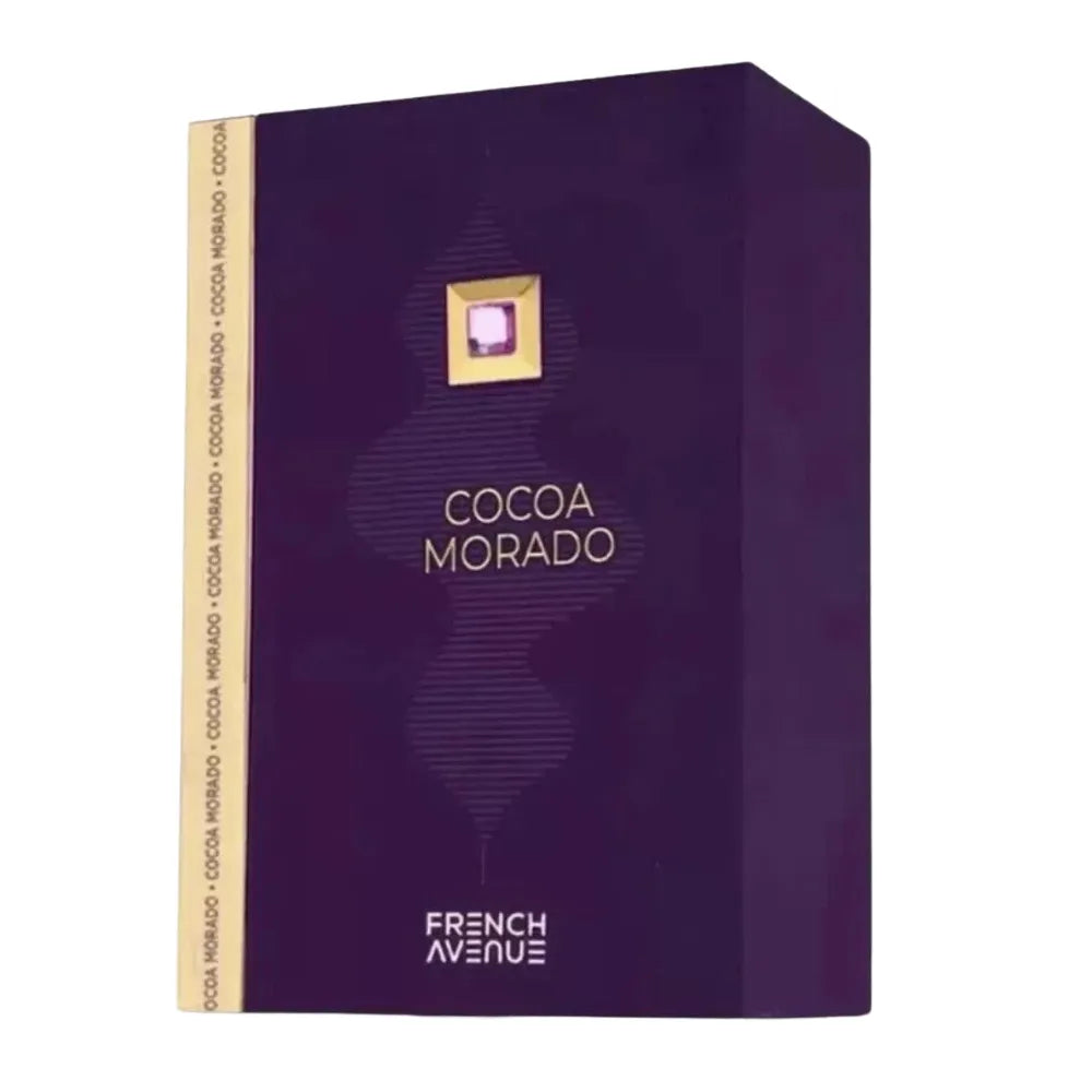 Purple packaging of French Avenue Cocoa Morado on a white background
