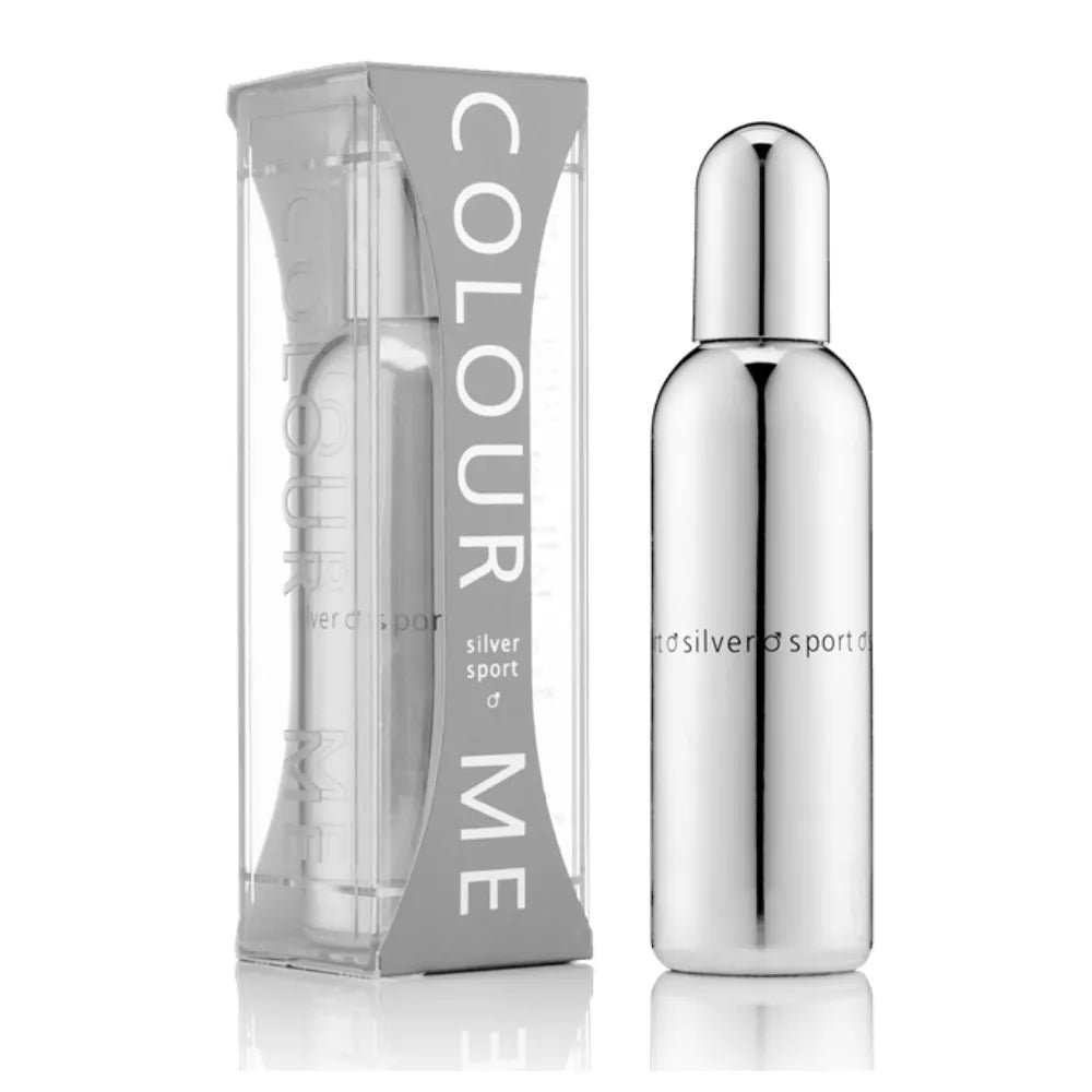 Colour Me Silver Sport Eau De Parfum for Him – Men's Fresh Citrus Spicy Fragrance