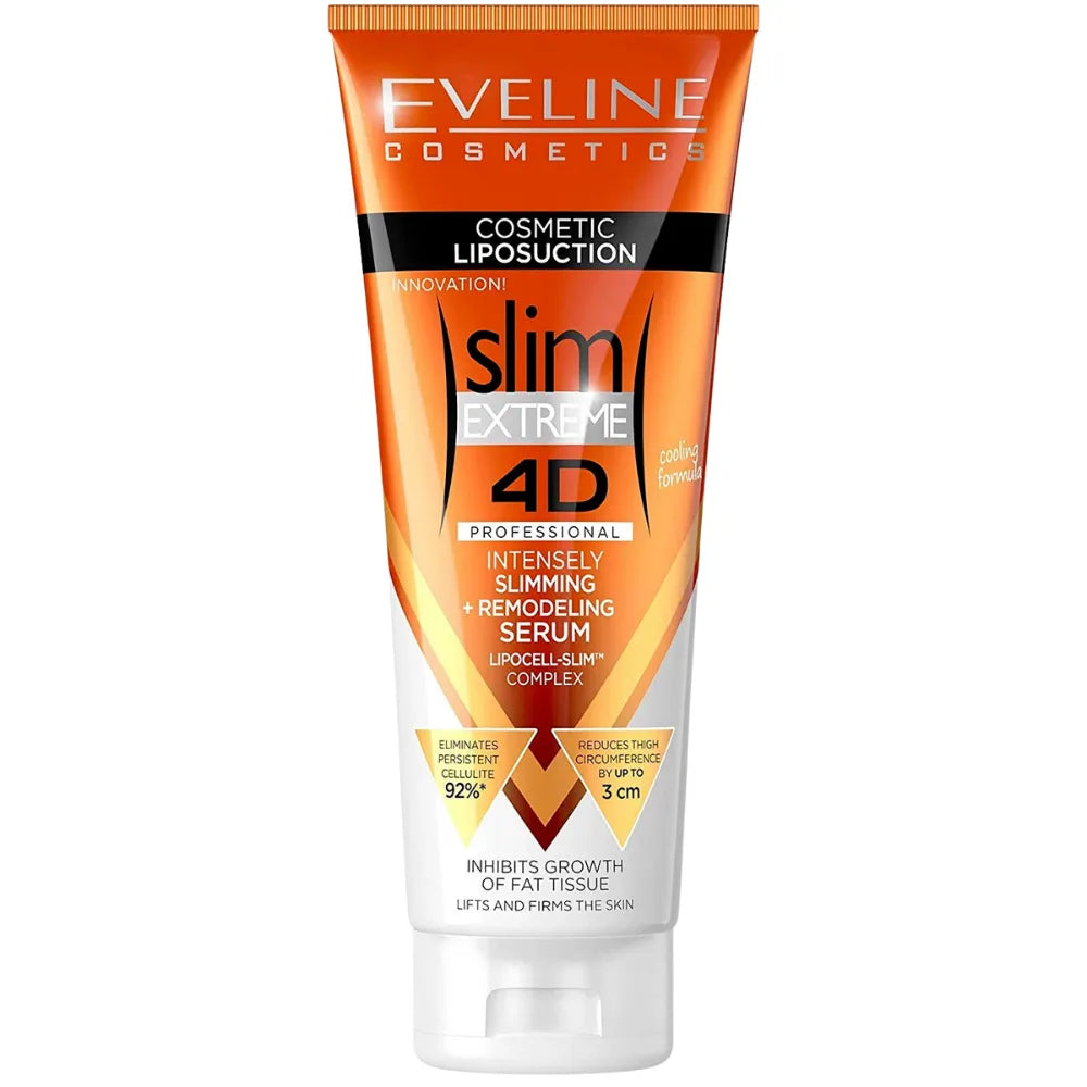 Eveline Cosmetics Slim Extreme 4D cream tube on a white background
