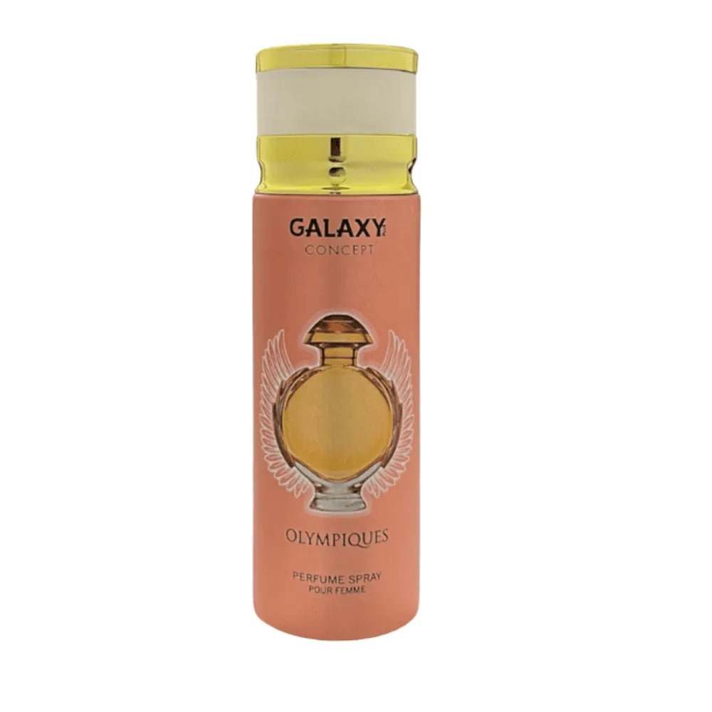 Perfume spray bottle with gold cap and pink body on a white background