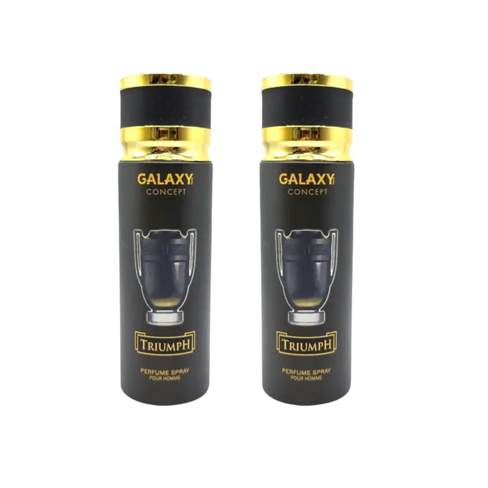 Two Galaxy Concept Triumph perfume bottles on a white background