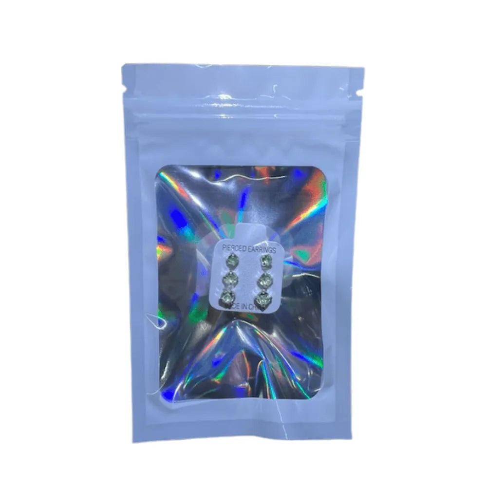 Green Stud Earrings Set – 3 Pairs