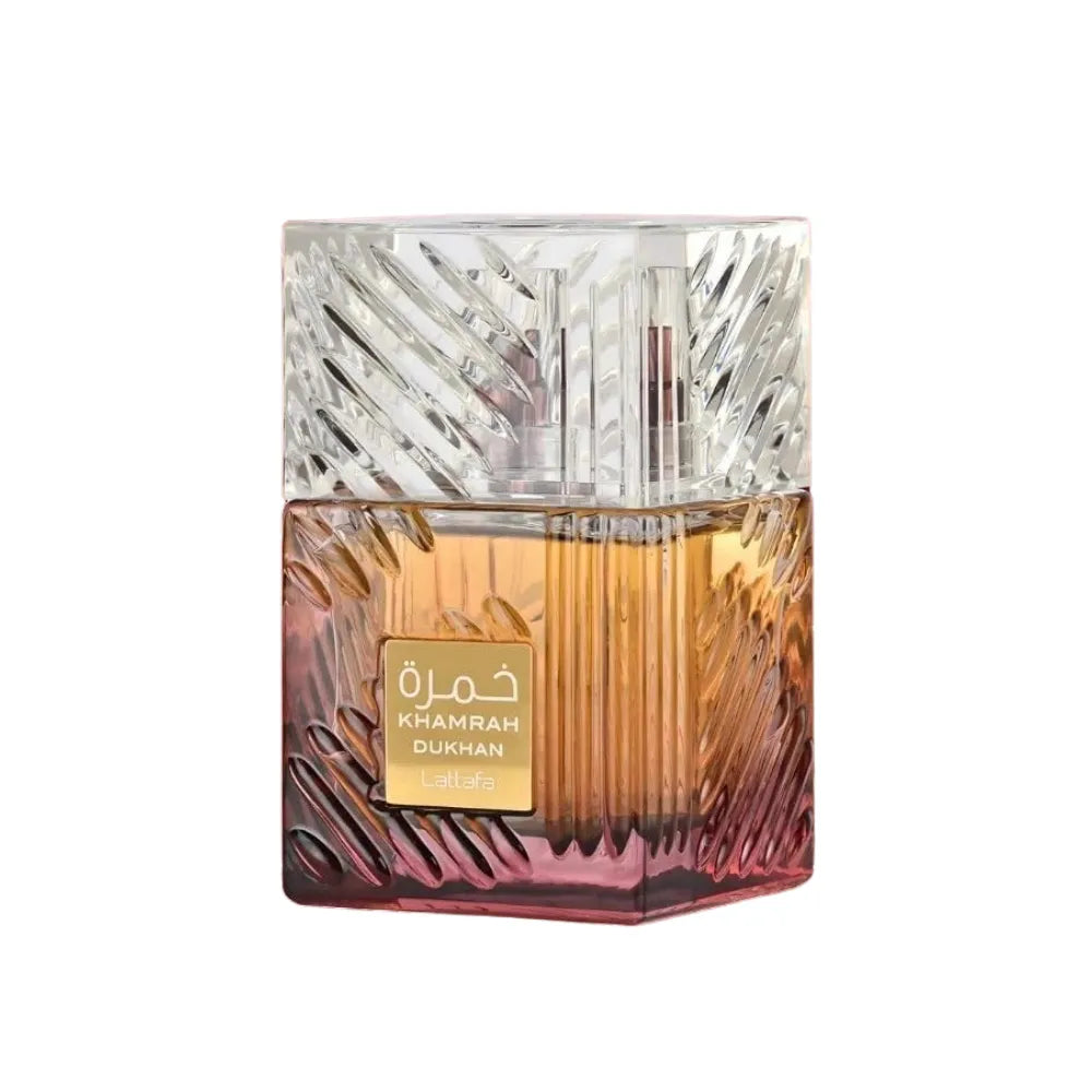 Perfume bottle with a textured design on a white background