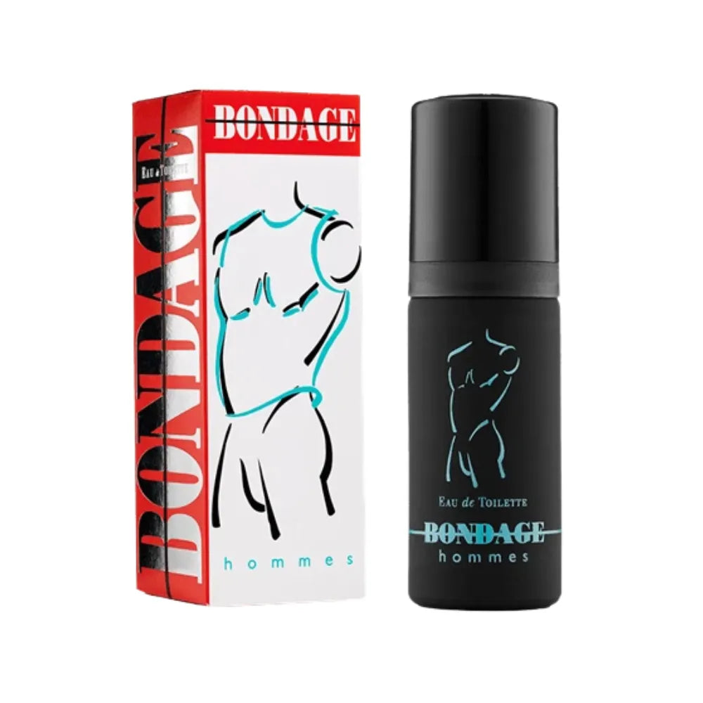 Bondage men's perfume bottle and packaging on a white background