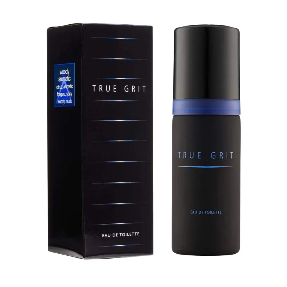True Grit Eau de Toilette bottle and packaging on a white background