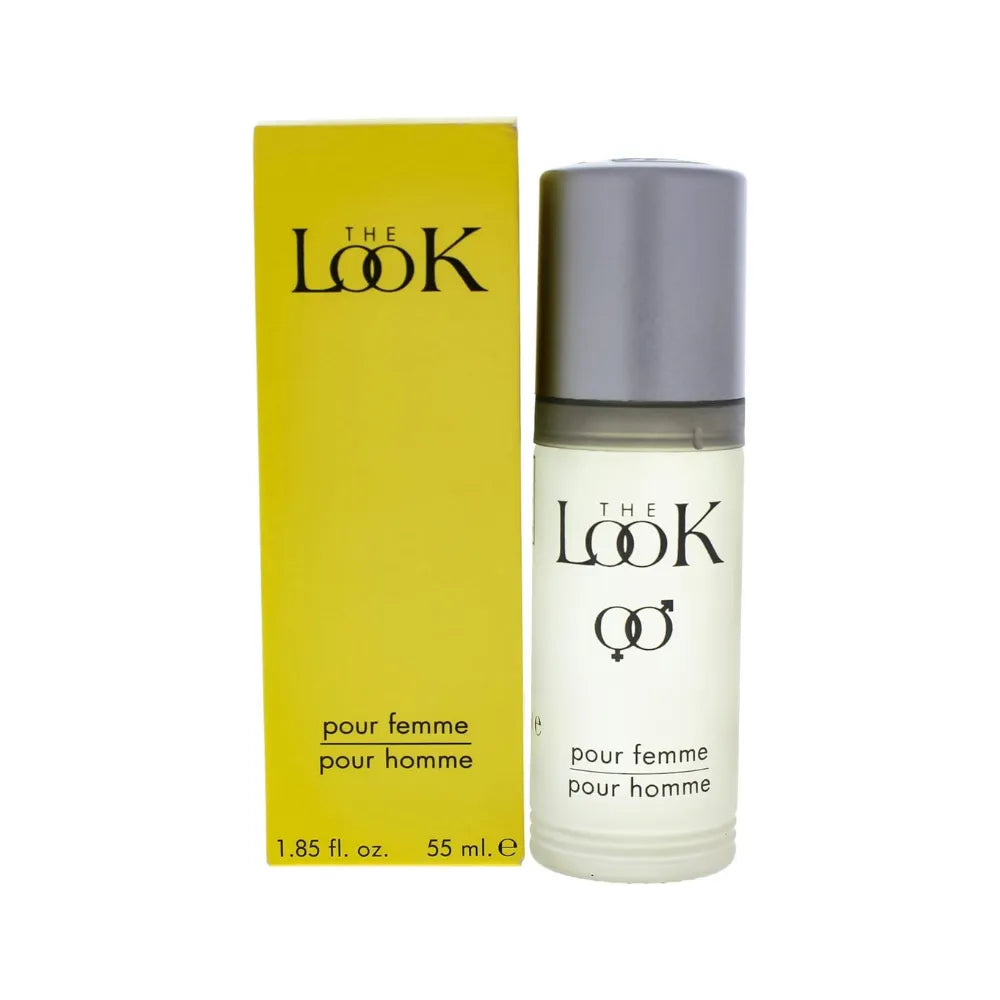 Perfume bottle and packaging of 'The Look' on a white background