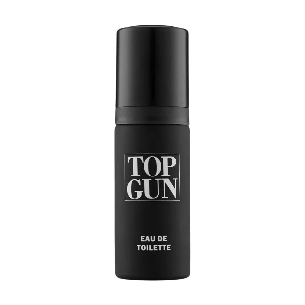 Black Top Gun Eau de Toilette bottle on a white background
