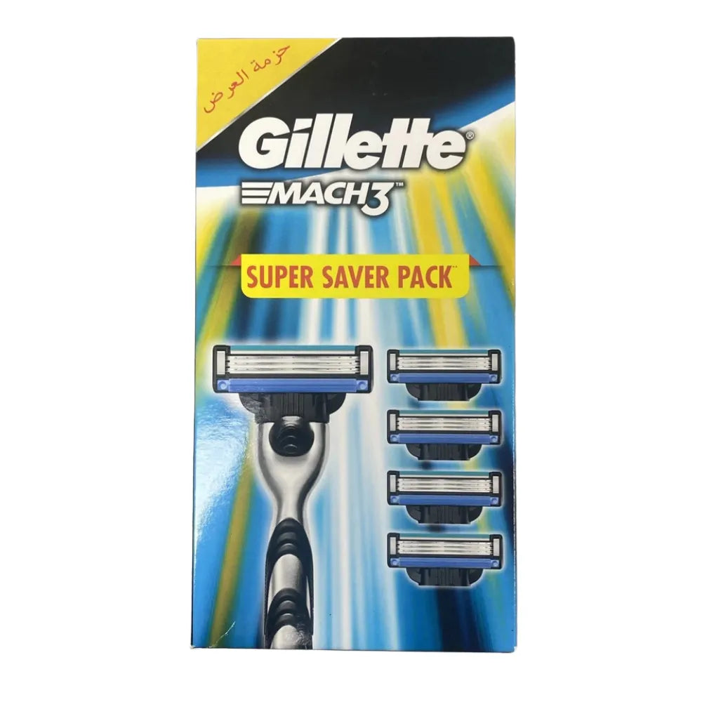 Gillette Mach3 super saver pack on a white background