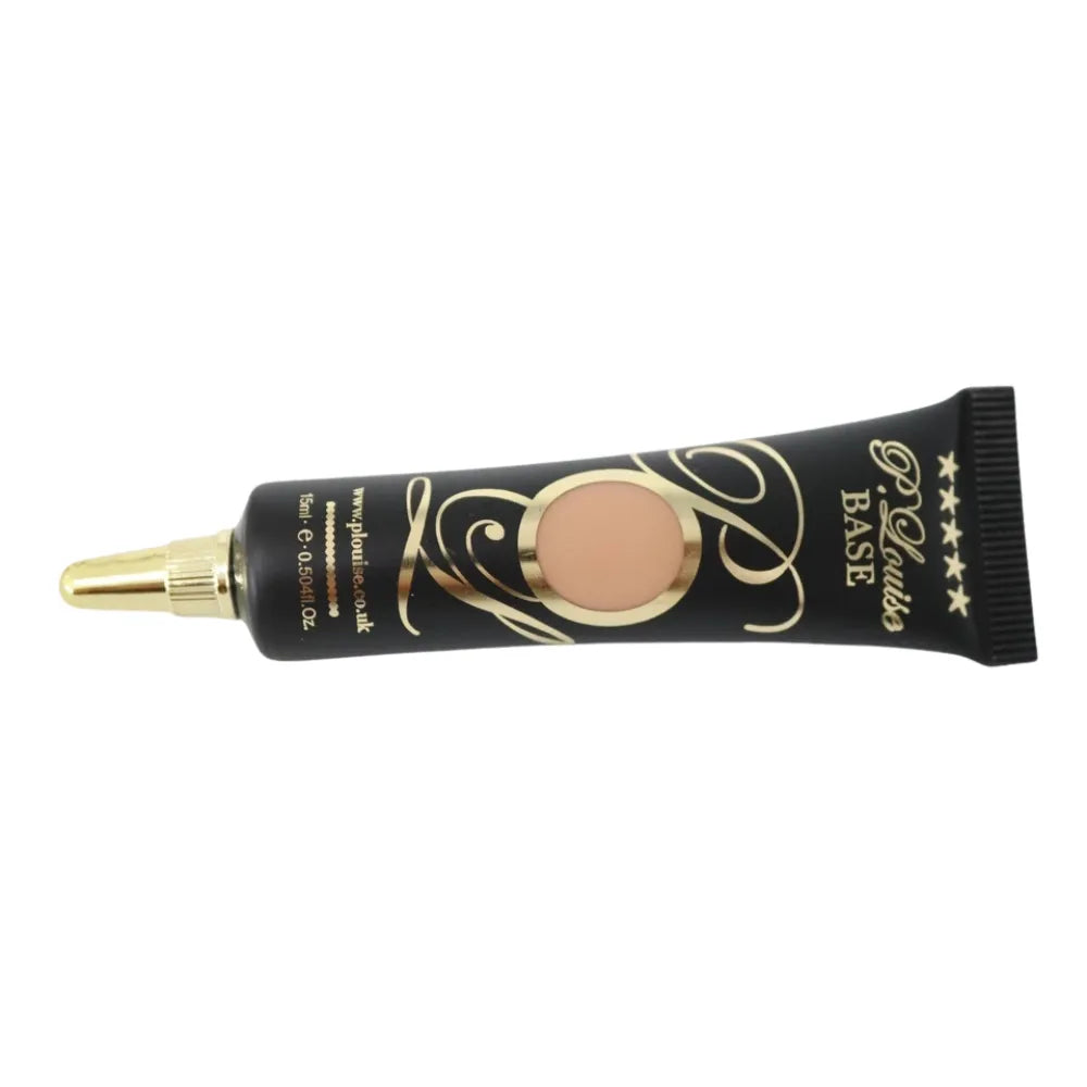 Cosmetic tube with gold accents on a white background