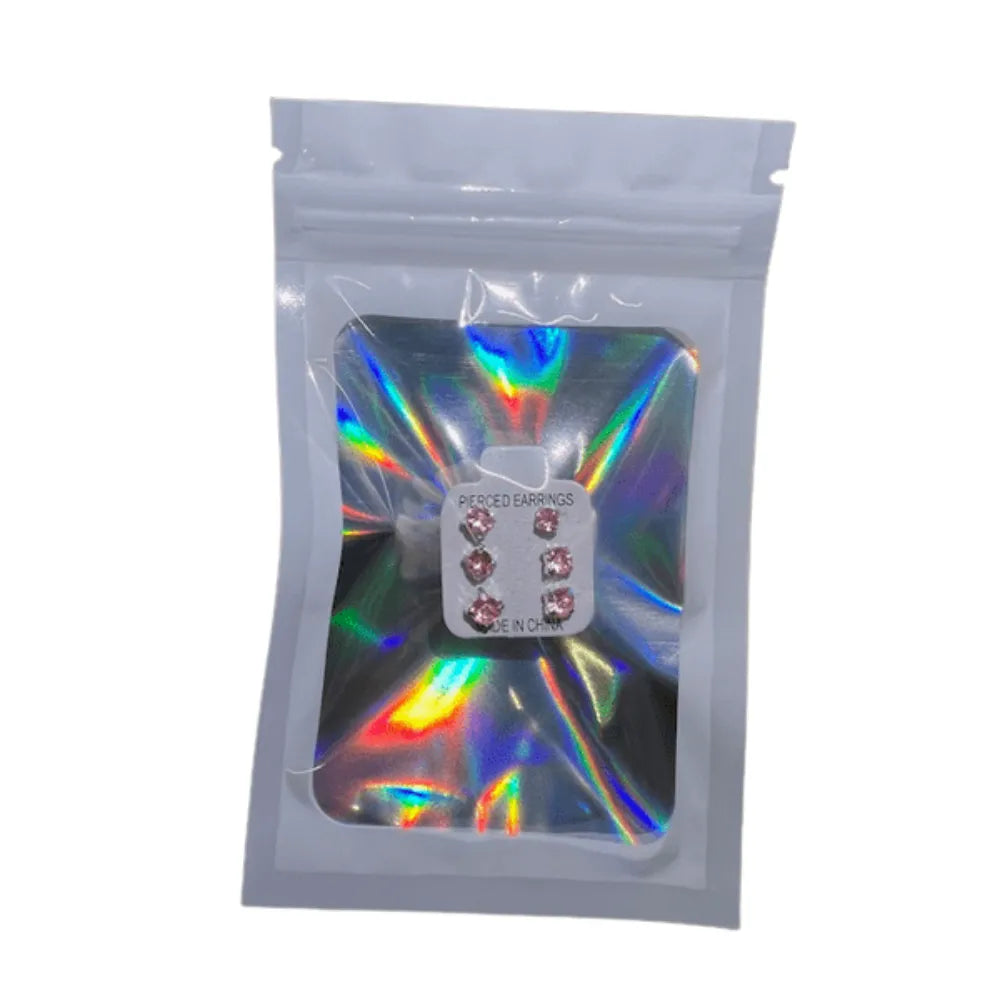 Pink Stud Earrings Set – 3 Pairs