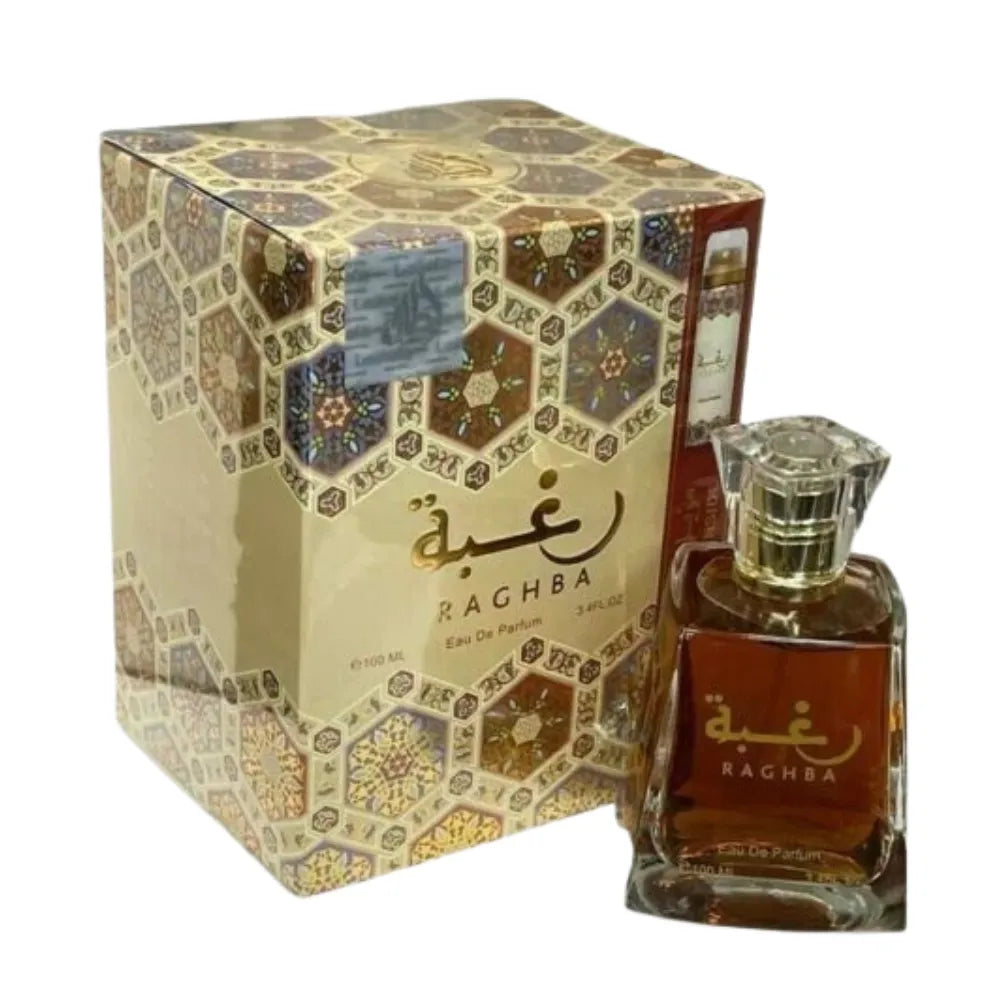 Raghba Eau De Parfum 100ml by Lattafa – Arabian Men’s Perfume + Free Deo