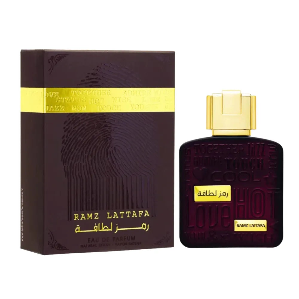 RAMZ LATTAPA perfume bottle and packaging on a white background