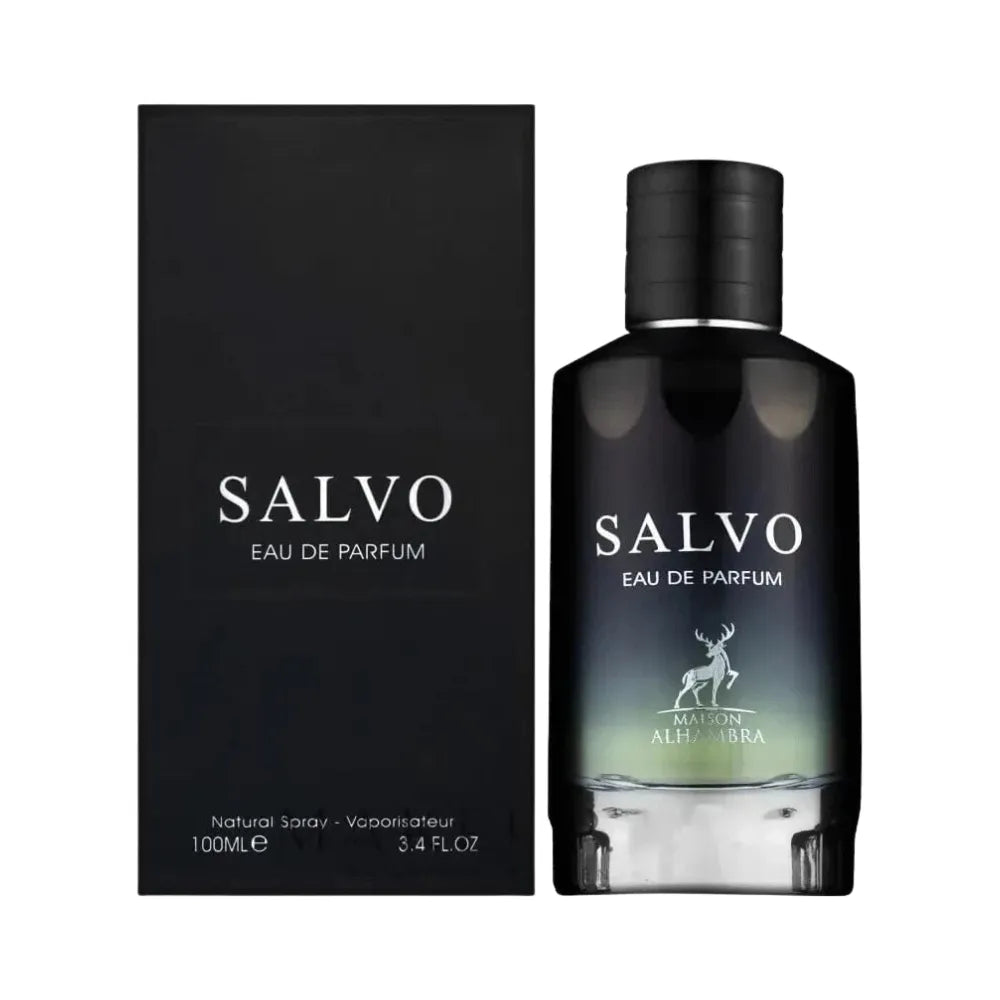 Salvo Eau de Parfum bottle and packaging on a white background