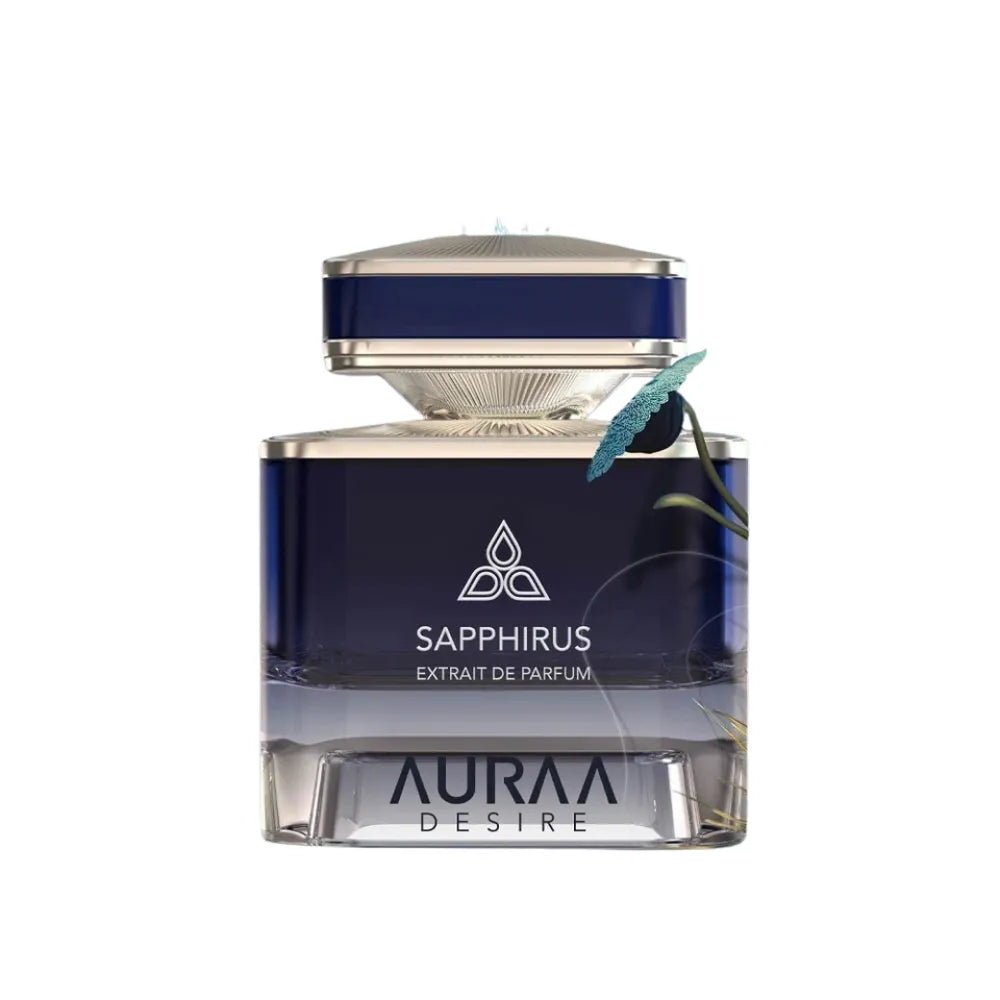 Saphirus Auraa Desire perfume bottle on a white background