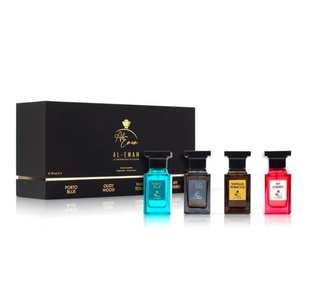 AL-EMAM Black 4 Piece Perfume Gift Set (4 x 50ml Extrait De Parfum)
