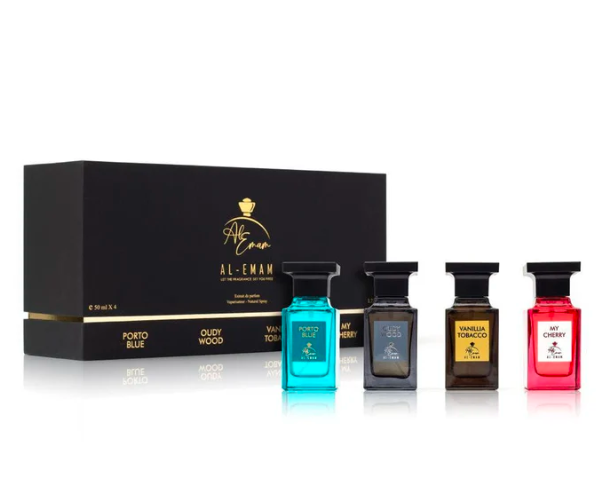 AL-EMAM Black 4 Piece Perfume Gift Set (4 x 50ml Extrait De Perfume)