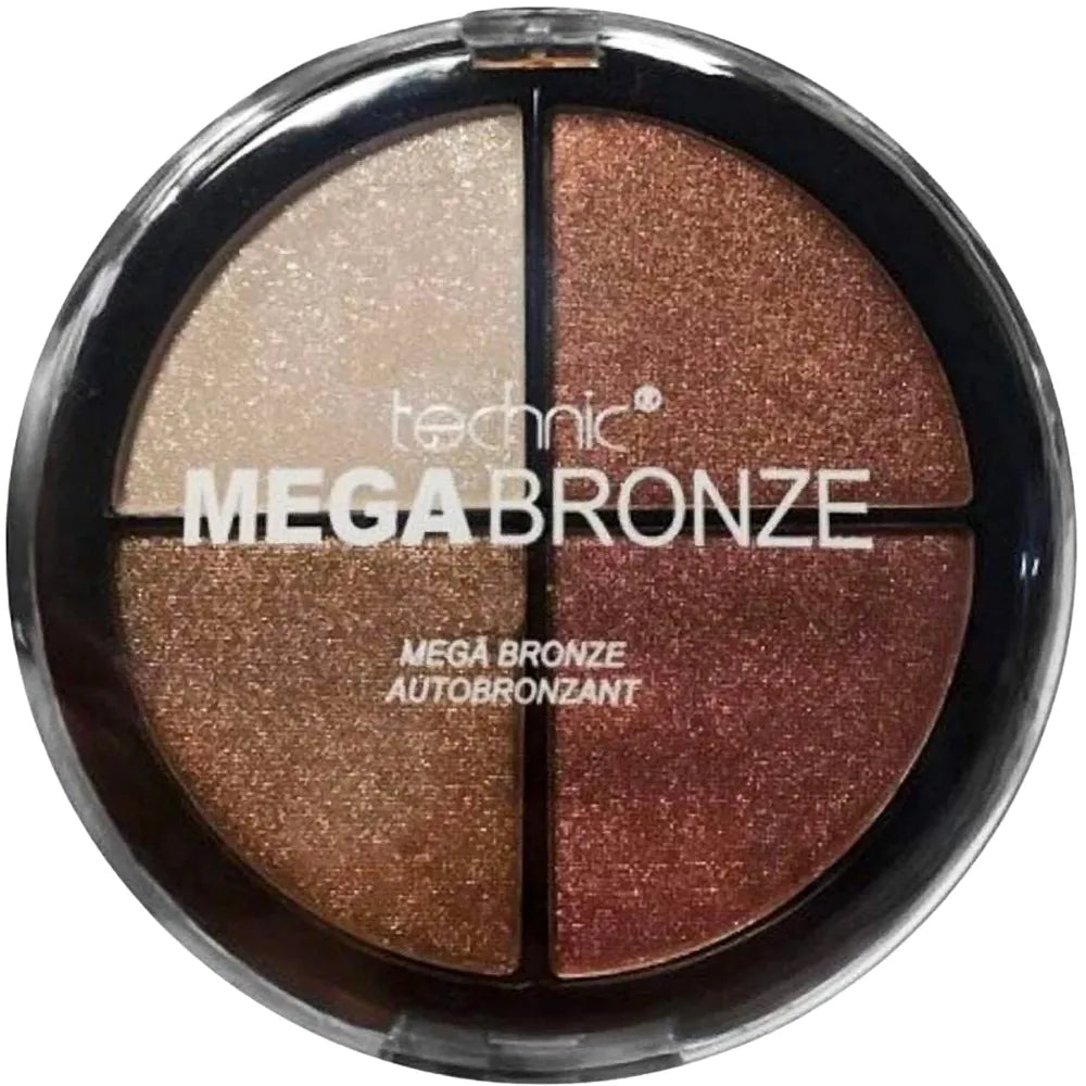 TECHNIC Mega Bronze Quad Compact Bronzer Palette - Long-Lasting Sun-Kissed Glow NEW