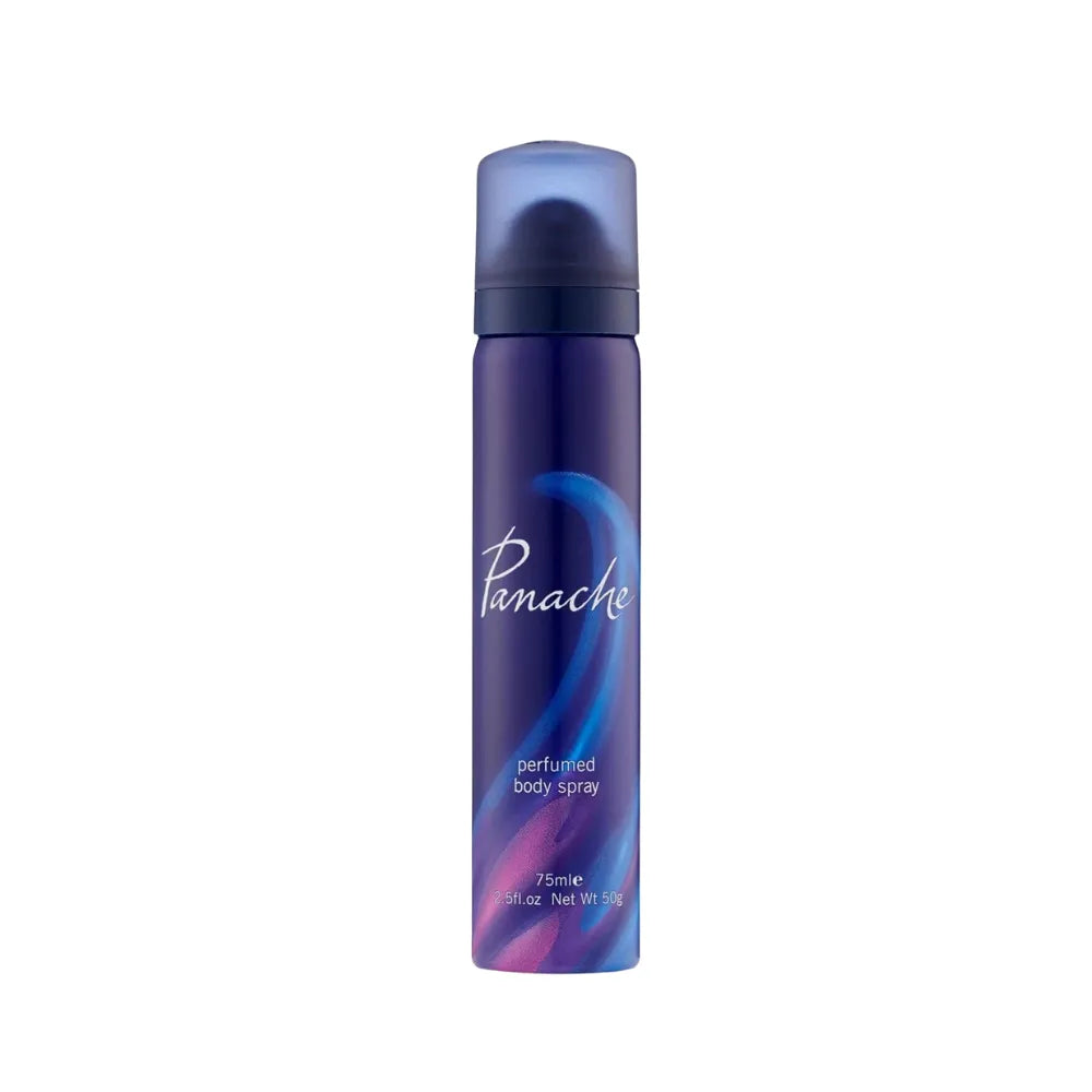 Panache perfumed body spray bottle on a white background