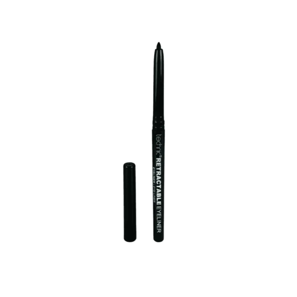 Black retractable eyeliner pen on a white background
