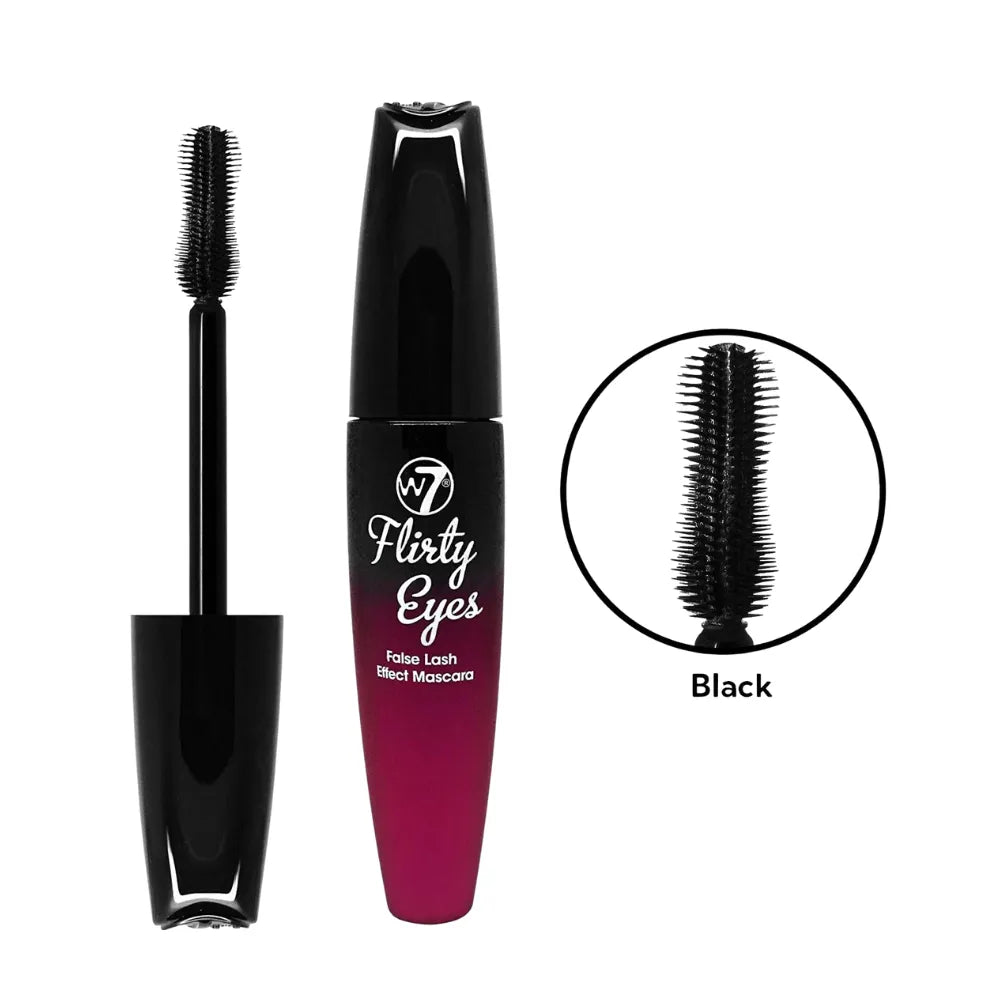 W7 Flirty Eyes False Lash Effect Longwearing Volumizing Mascara 15ml - Black