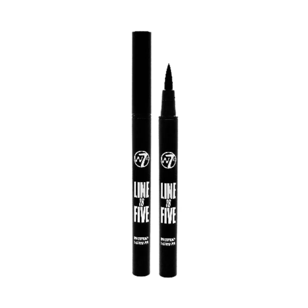 Black eyeliner pen with packaging on a white background