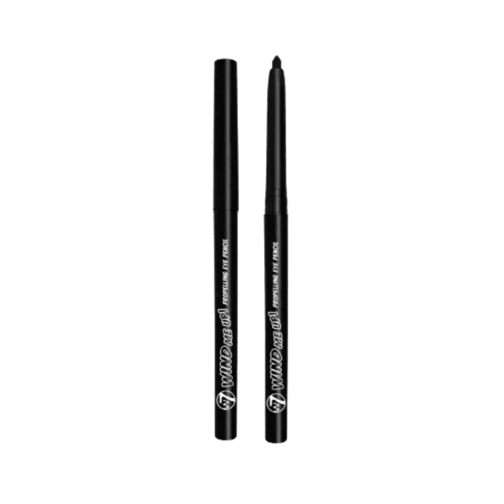 Two black eyeliner pencils on a white background
