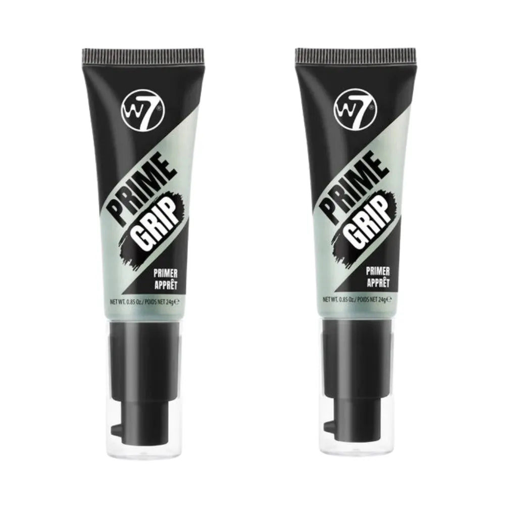 Two W7 Prime Grip primer tubes on a white background
