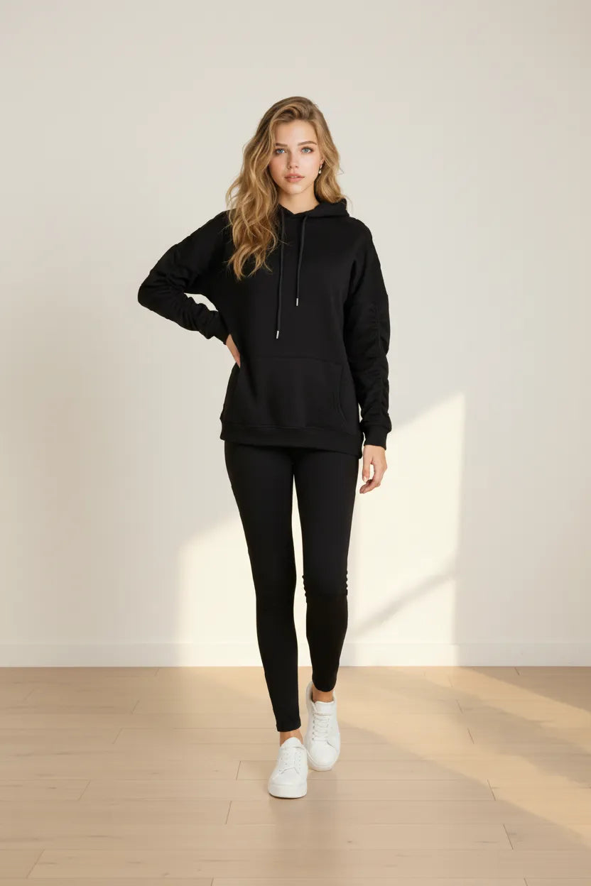 Women's plain black hoodies