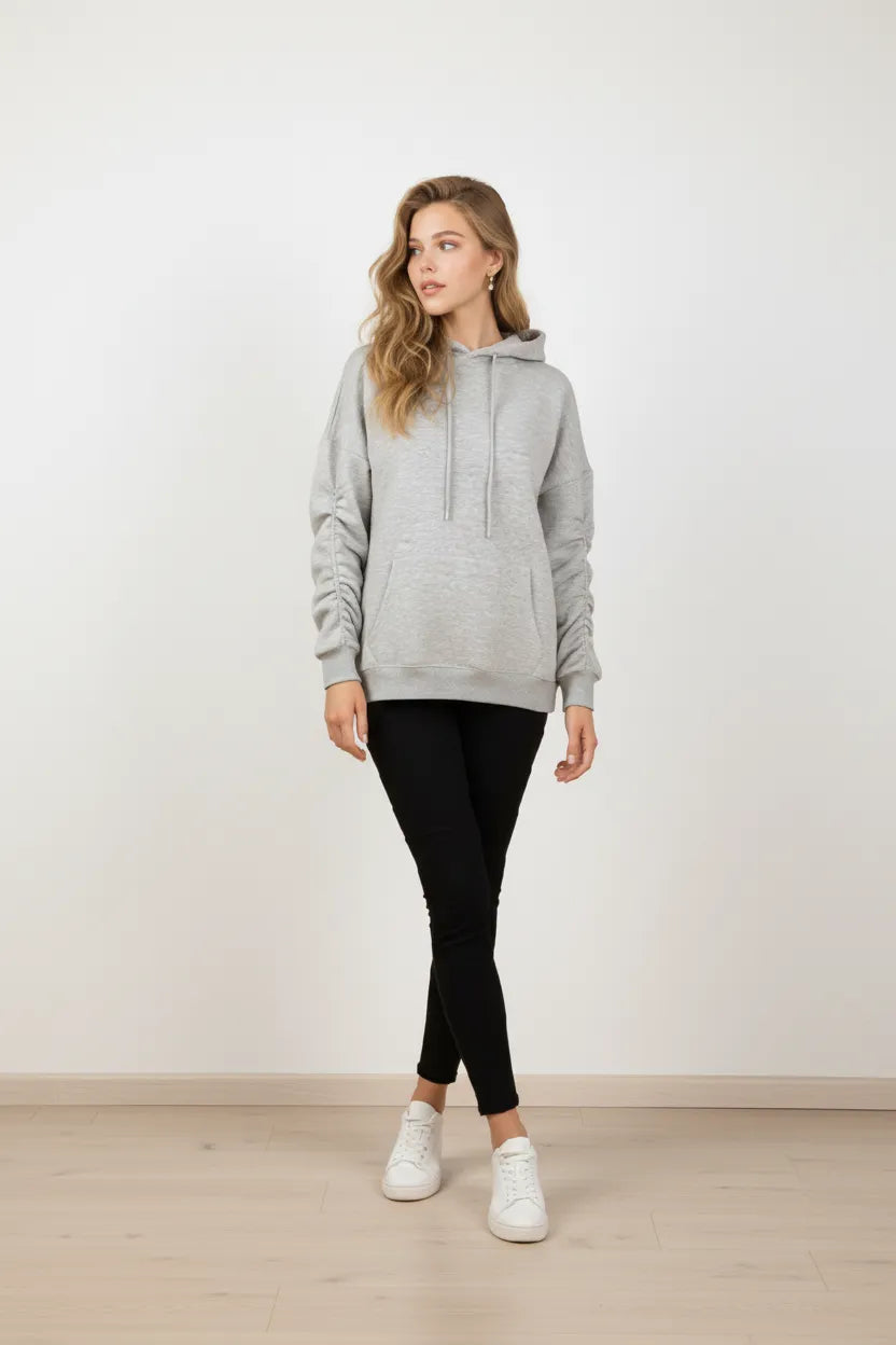 Women's plain grey hoodies Rouge Arm