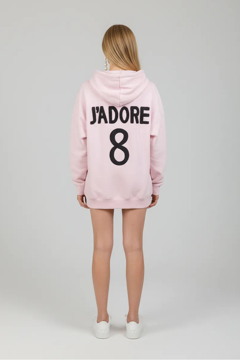 Women's plain pink jadore hoodies