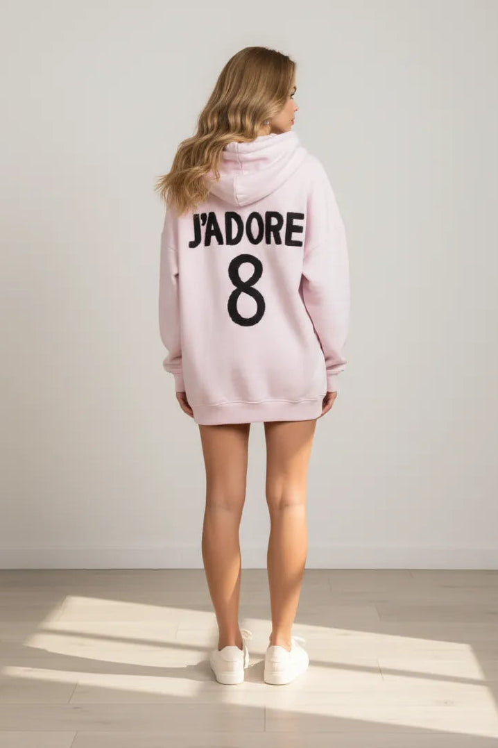 Women's plain pink jadore hoodies