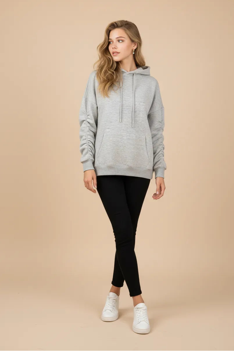 Women's plain grey hoodies Rouge Arm