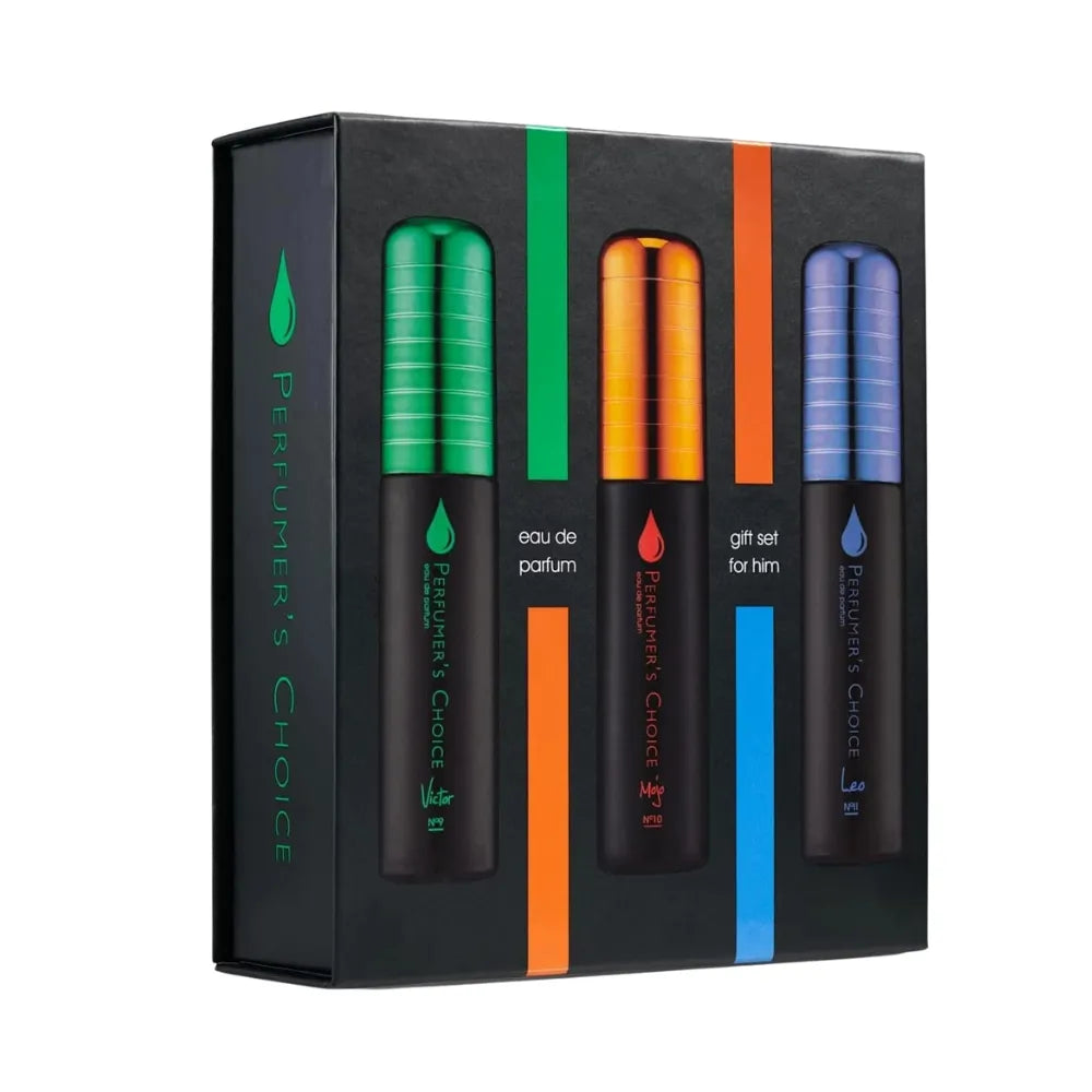 Perfumer's Choice No. 9 Victor, No. 10 Mojo & No. 11 Leo For Men | 3 x 50ml Eau De Parfum Gift Set
