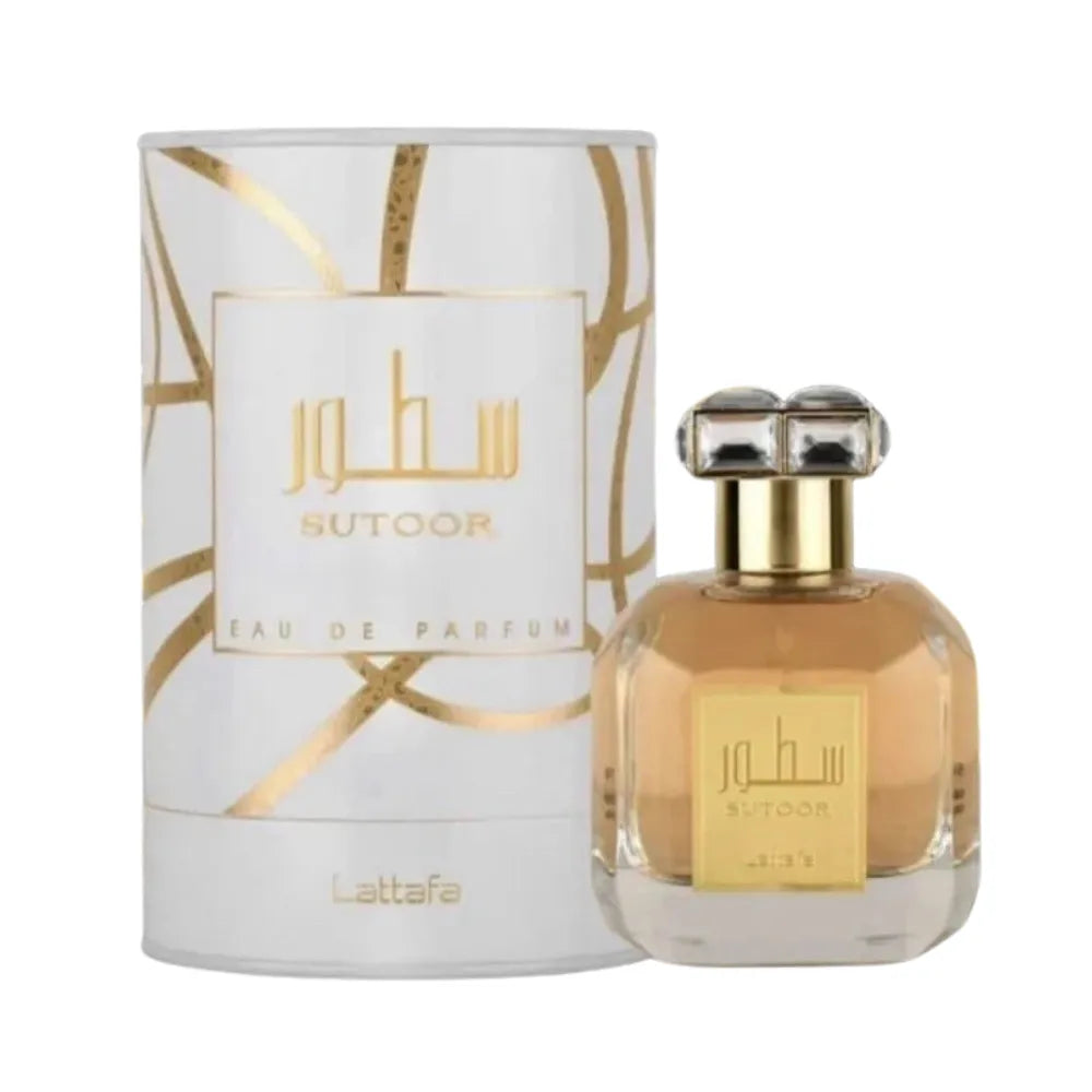 Sutoor perfume bottle and packaging on a white background