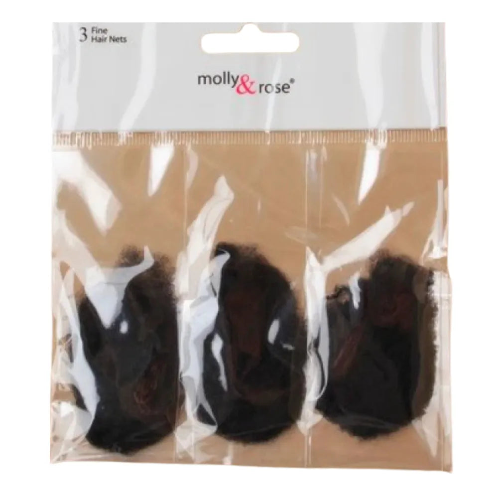 Mesh Hair Nets Fine Pack of 3 – Blonde, Brown & Black Bun Covers