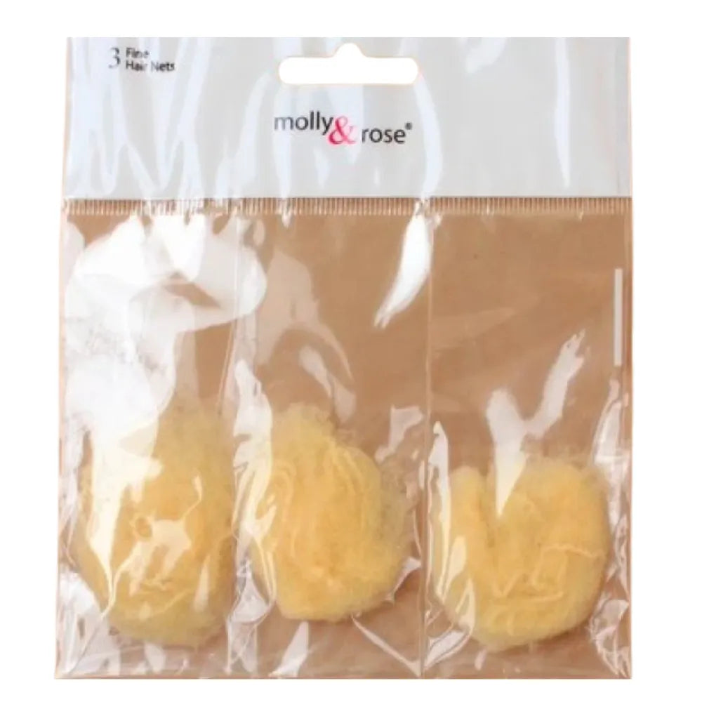 Mesh Hair Nets Fine Pack of 3 – Blonde, Brown & Black Bun Covers