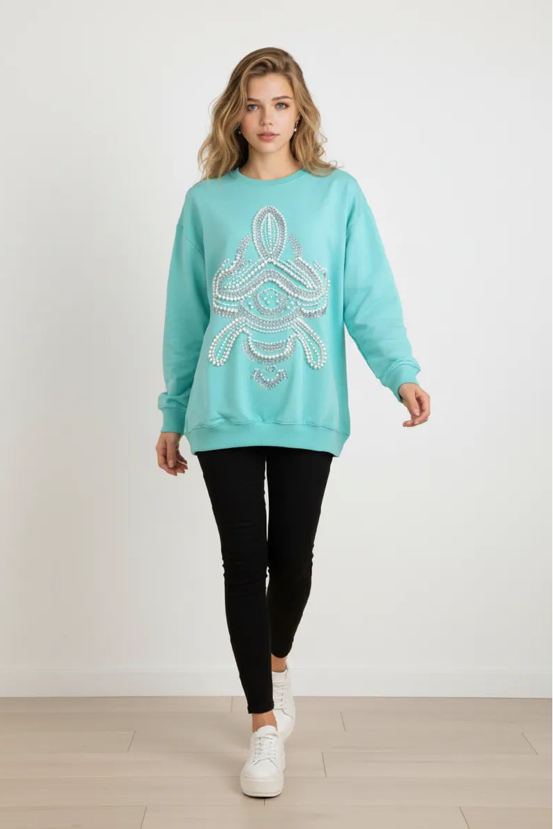 Pearl Green Colour Sweatshirt SM,ML
